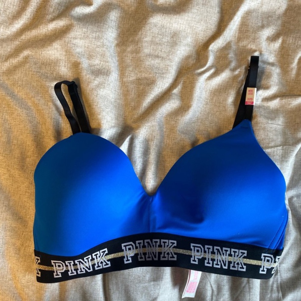 Pink bra.